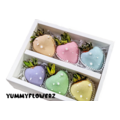 6pcs Pastel Rainbow with Pearls Chocolate Strawberries Gift Box